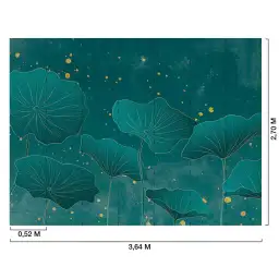 Ginkgo Bleu Paon - tapisserie panoramique feuilles