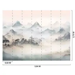 Paysage Chine lointaine - tapisserie panoramique montagne