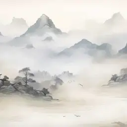 Paysage Chine lointaine - tapisserie panoramique montagne