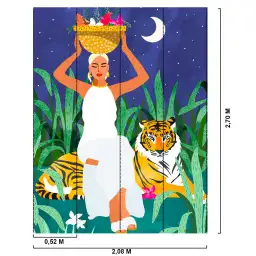 Tigresses Sauvages - tapisserie panoramique chambre enfant