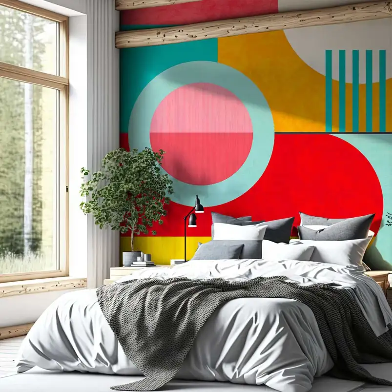 Géométrie Multicolore - tapisserie panoramique graphique