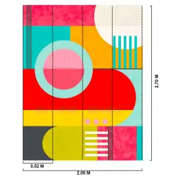 Géométrie Multicolore - tapisserie panoramique graphique