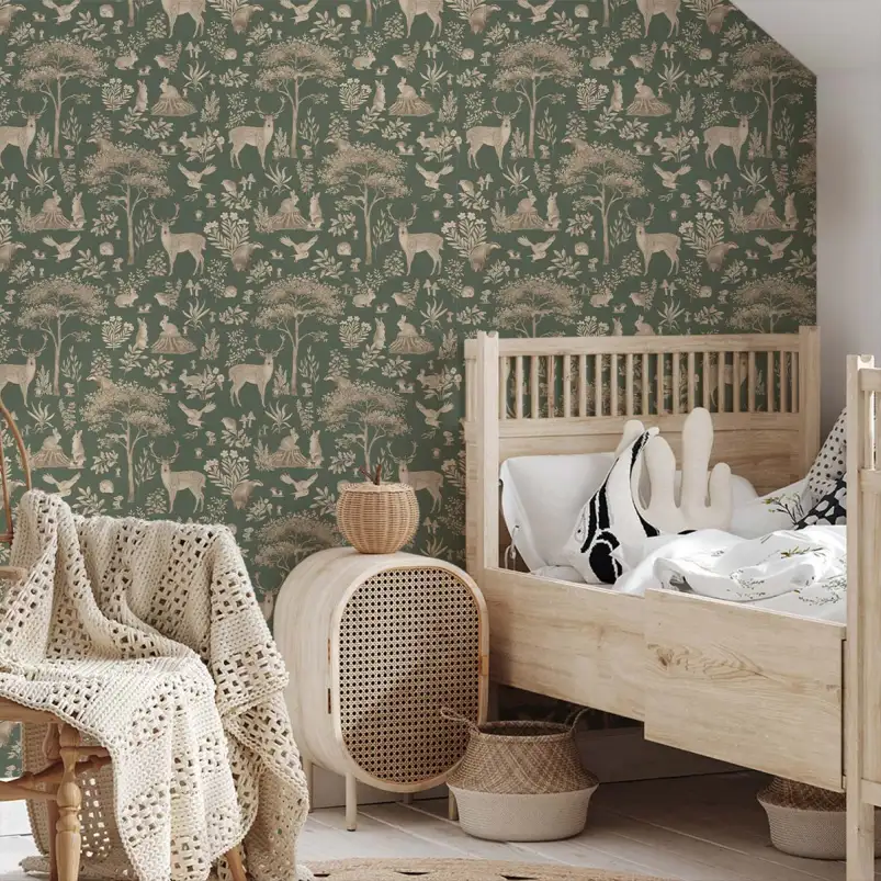 Tapisserie enfant Brume des Bois - tapisserie foret bebe
