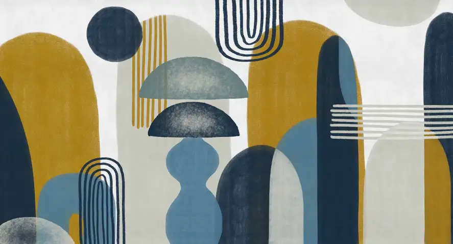 Papier peint Lava Lamp Bleu Denim
