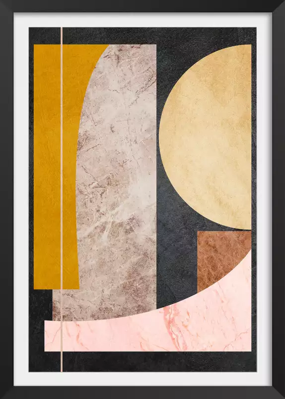 Bauhaus et marbre - poster art geometrique