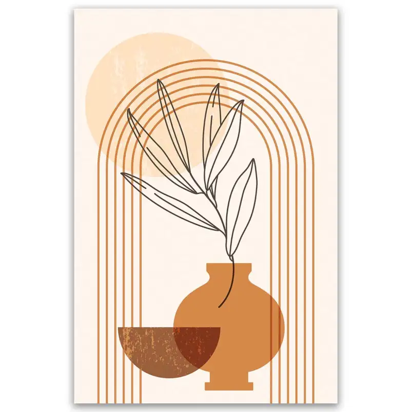 Tableau vase minimaliste terracotta