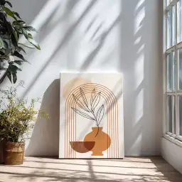 Tableau vase minimaliste terracotta