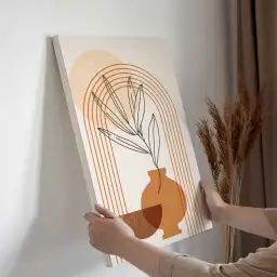 Tableau vase minimaliste terracotta
