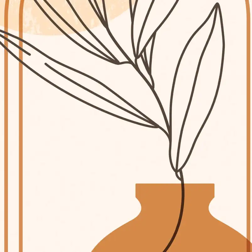 Tableau vase minimaliste terracotta