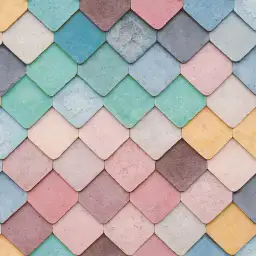 Papier peint écailles pastel multicolores