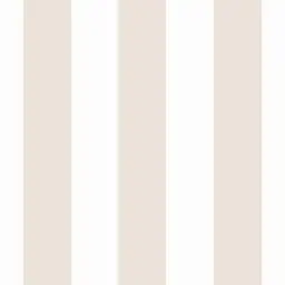 Papier peint rayures larges beige sable blanc