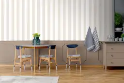 Papier peint rayures larges beige sable blanc