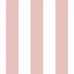 Papier peint rayures larges rose poudré et gris clair