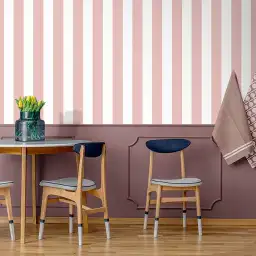 Papier peint rayures larges terracotta gris clair