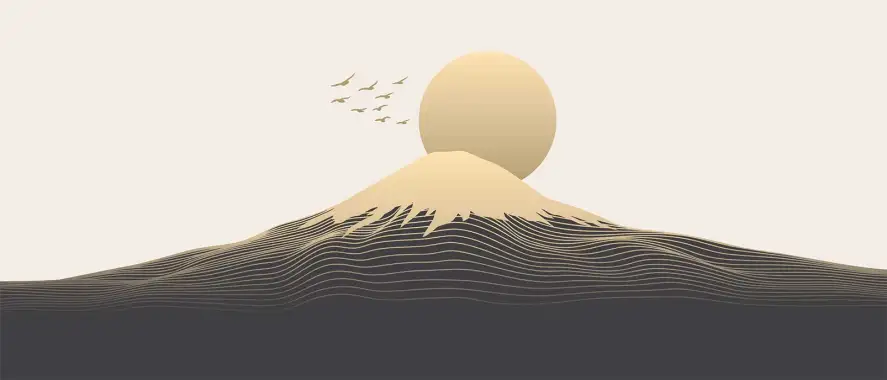 Montfuji abstrait - papier mural japonais