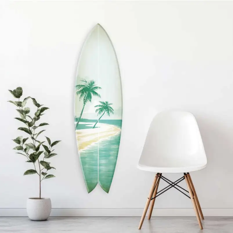 Planche de surf décorative en aludibond Paradise cove