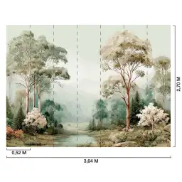 Papier peint forêt immersif - Eucalyptus Sauvage