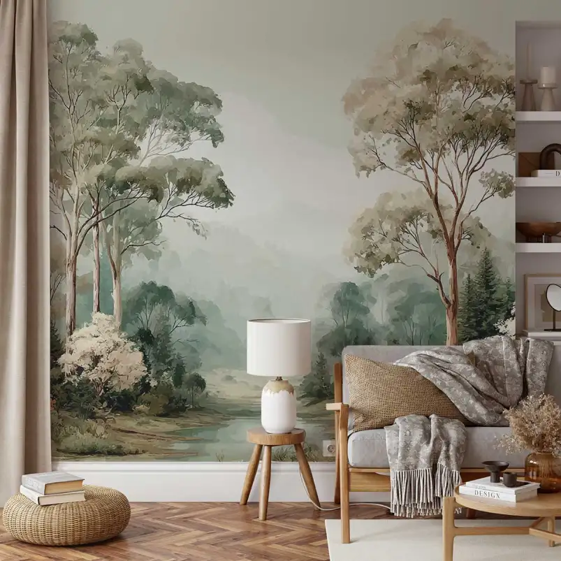Papier peint forêt immersif - Eucalyptus Sauvage