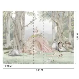 Papier peint dragon chambre garçon - La Forêt Enchantée du Dragon