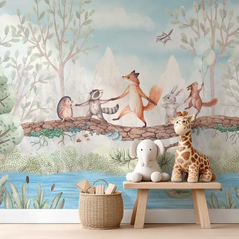 Papier peint nature chambre enfant - Au Dessus de la Rivière