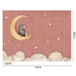 Papier peint ours et lune chambre enfant - L'Ours et la Lune d'Or