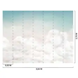 Papier peint nuages doux chambre bébé - Nuages de Ouate