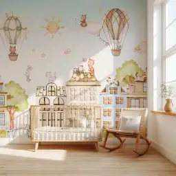 Décor mural enfant  de 364*270cm - Chats sur les Toits