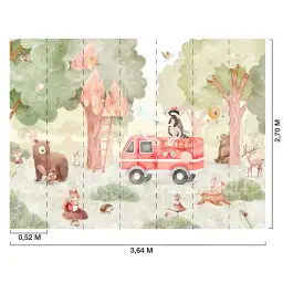 Papier peint animaux forêt chambre enfant - Les Sauveurs de la Forêt