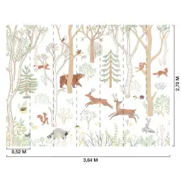 Papier peint bois animaux chambre bébé - Le Bois Joli