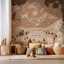 Papier peint dessin baleine céleste chambre enfant - Les Gardiens Célestes