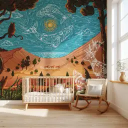 Papier peint baleine mythologique chambre enfant - La Légende de Sedna