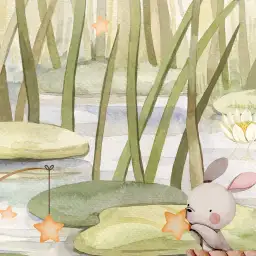 Papier peint étoiles nature chambre bébé - La Mare aux Étoiles