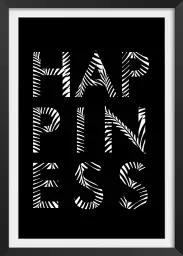 Happiness typo - tableau art géométrique