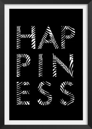 Happiness typo - tableau art géométrique