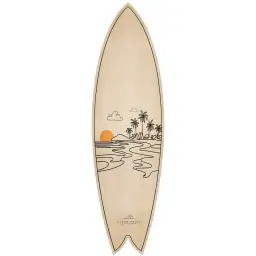 Planche de surf deco line art tropical