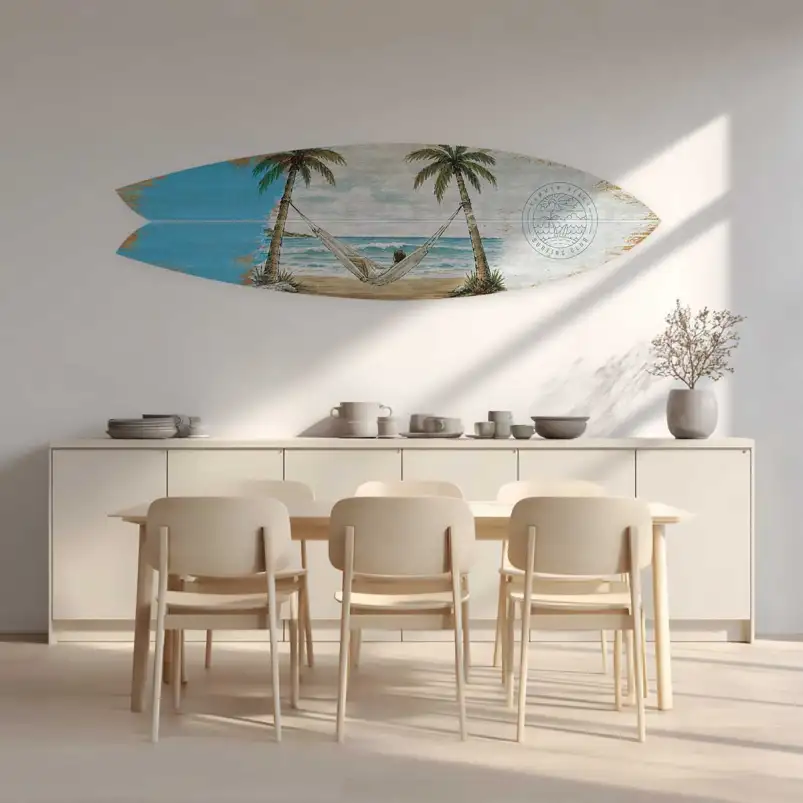Planche de surf deco Sieste sous les cocotiers