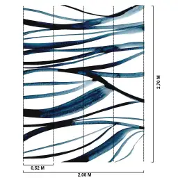 Fils bleu Lapis Lazuli tapisserie panoramique