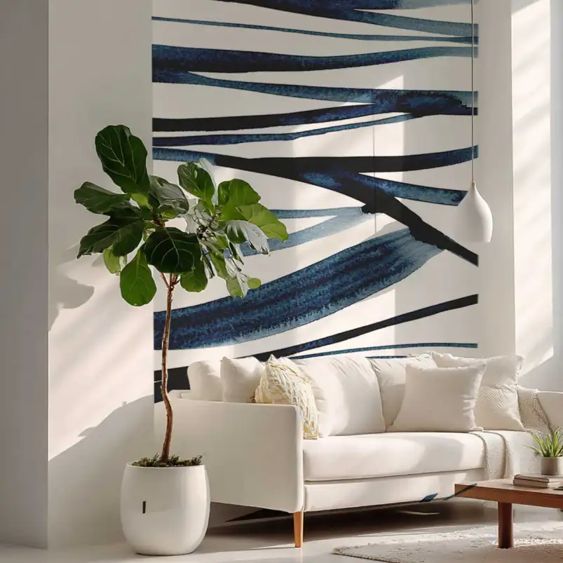 Fils bleu Lapis Lazuli tapisserie panoramique