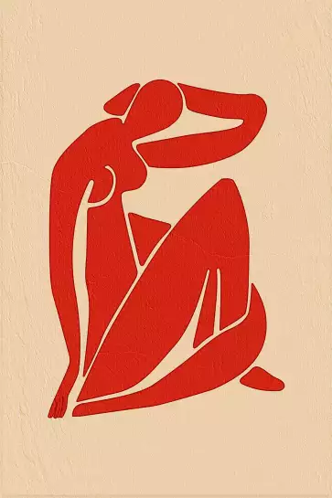 Femme rouge - affiche organique