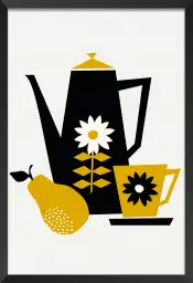 Théière et tasse - illustration café