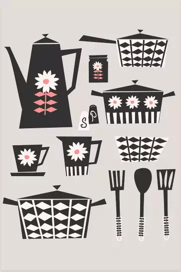 Kitchen set - affiche cuisine vintage