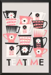 Tasses tea time - affiche cuisine vintage