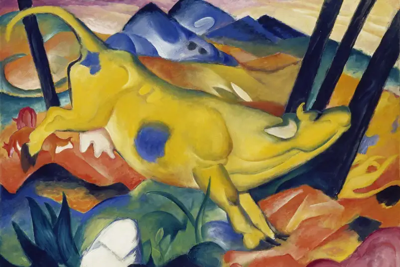 La vache jaune de Marc Franz - tableau celebre