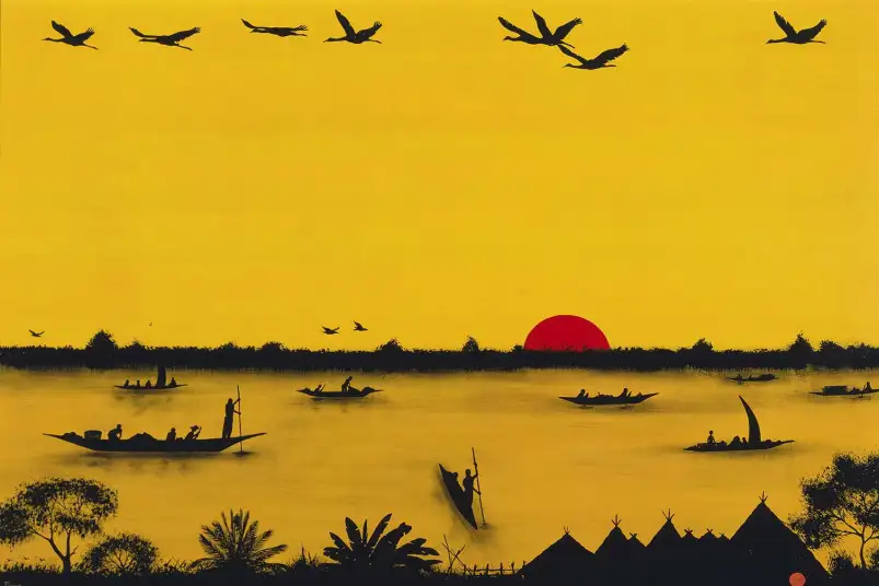 Coucher du soleil au Lac Togoville - tableau celebre