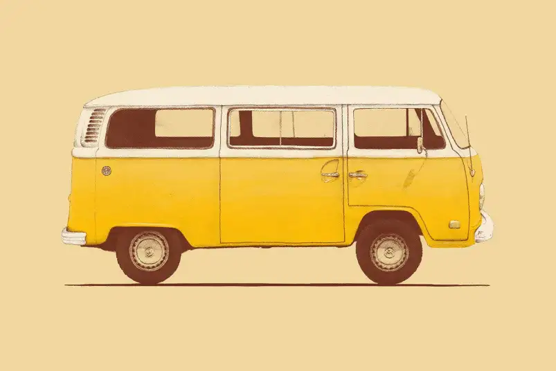 Fourgon jaune - poster voiture
