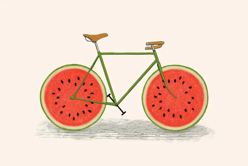 Pasteque cycle - affiche cuisine humour