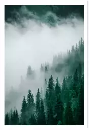 Brouillard au sommet - tableau montagne