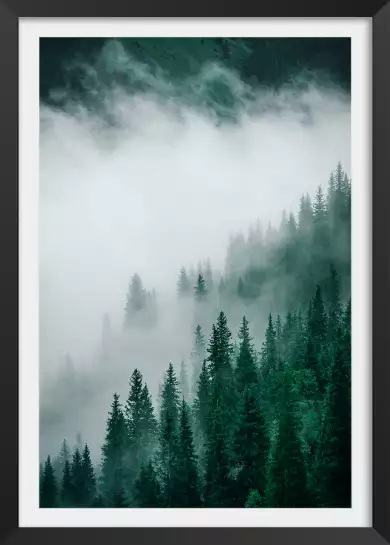 Brouillard au sommet - tableau montagne