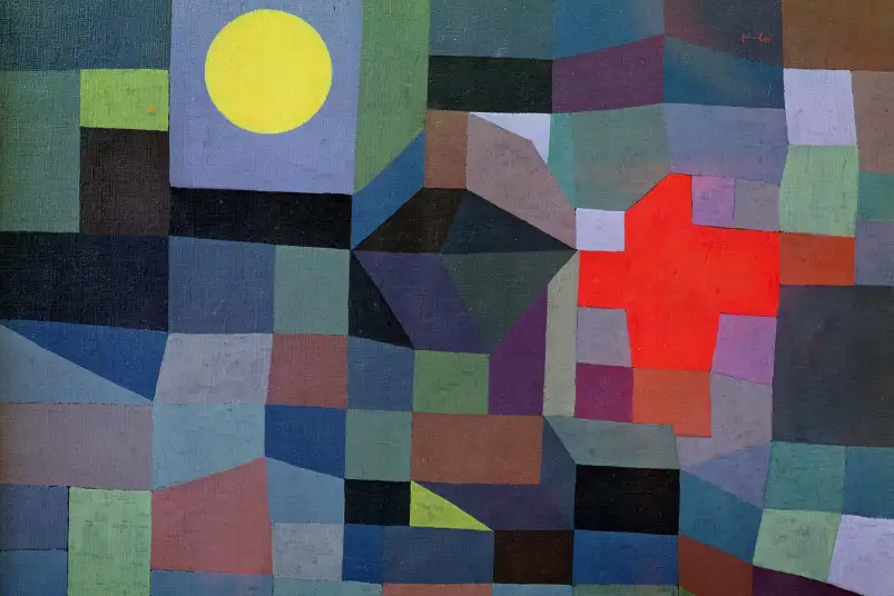 Feu et pleine lune peint en 1933 - Tableau de Paul Klee