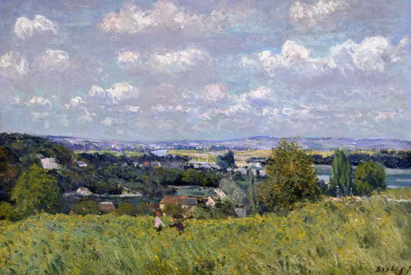 La vallée de la Seine à Saint Cloud par Alfred Sisley 1875 - affiche de tableau celebre